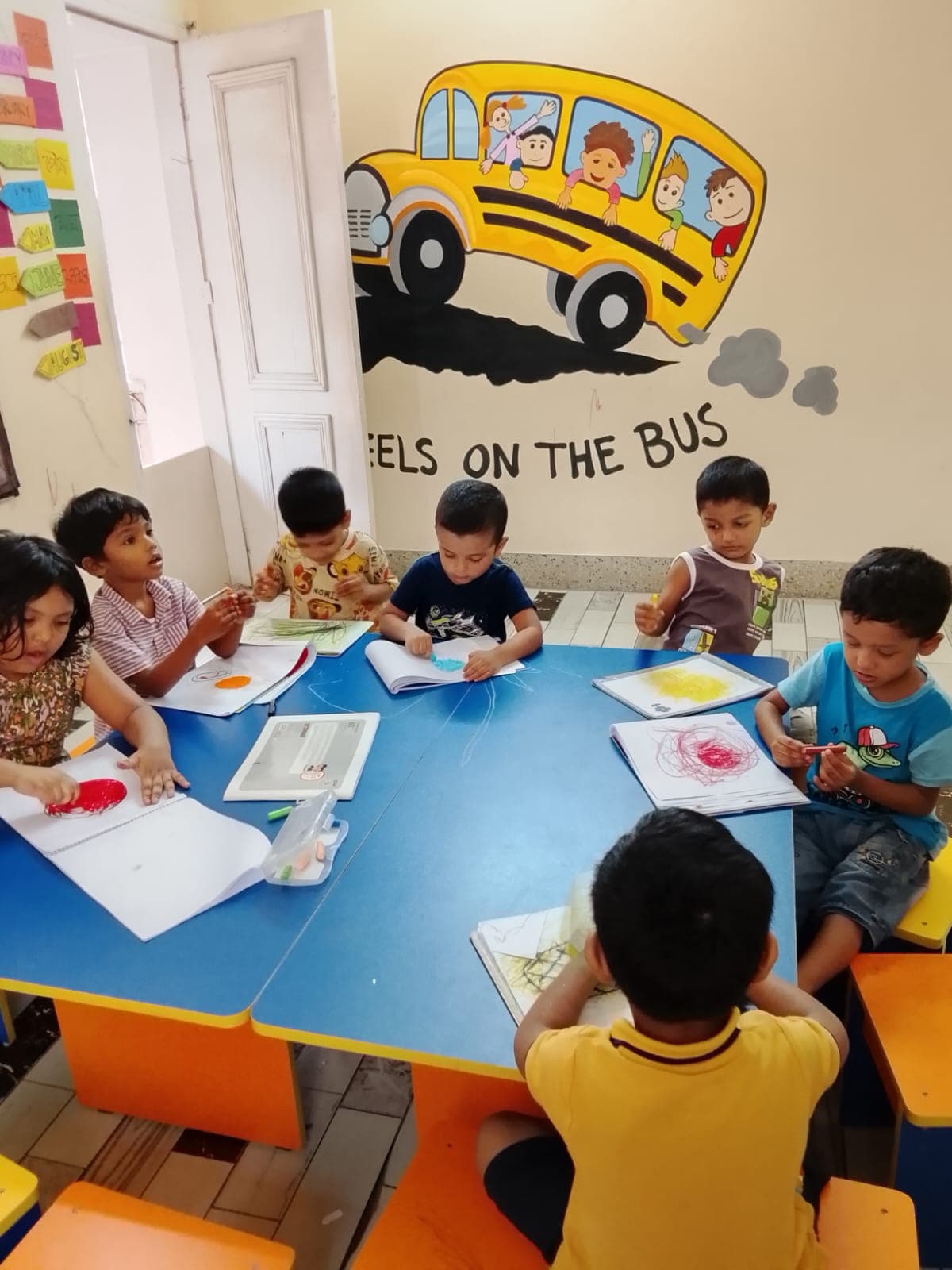 Children engaged in classroom activities